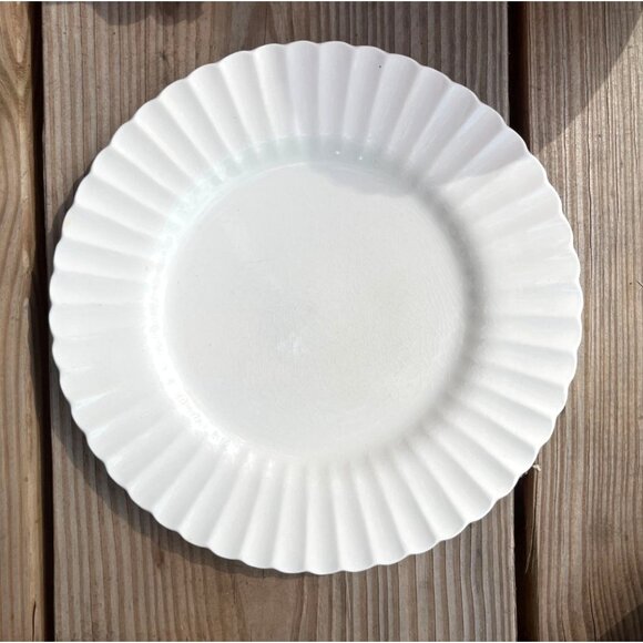 J&G Meakin Chatsworth Ironstone Dinner Plates Set Of 3 Vintage White Ribbed Desi - Picture 10 of 15